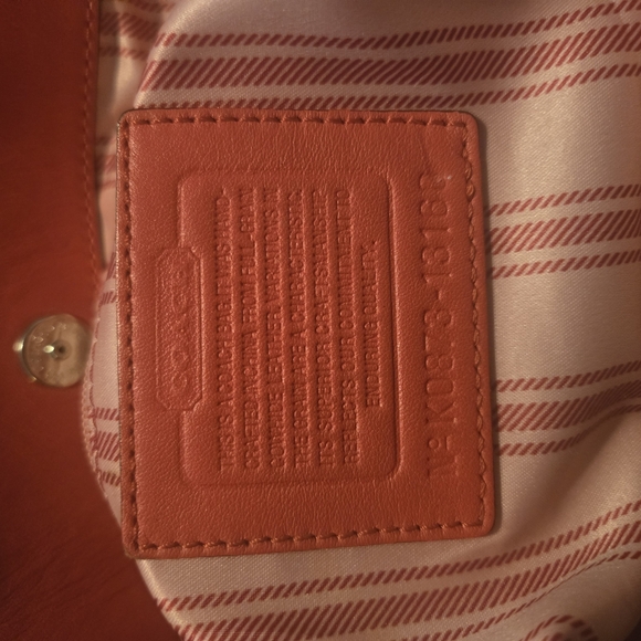 Y2K Coach Penelope Genuine Leather Pebbled Satchel Shoulder Bag Red - Picture 13 of 13